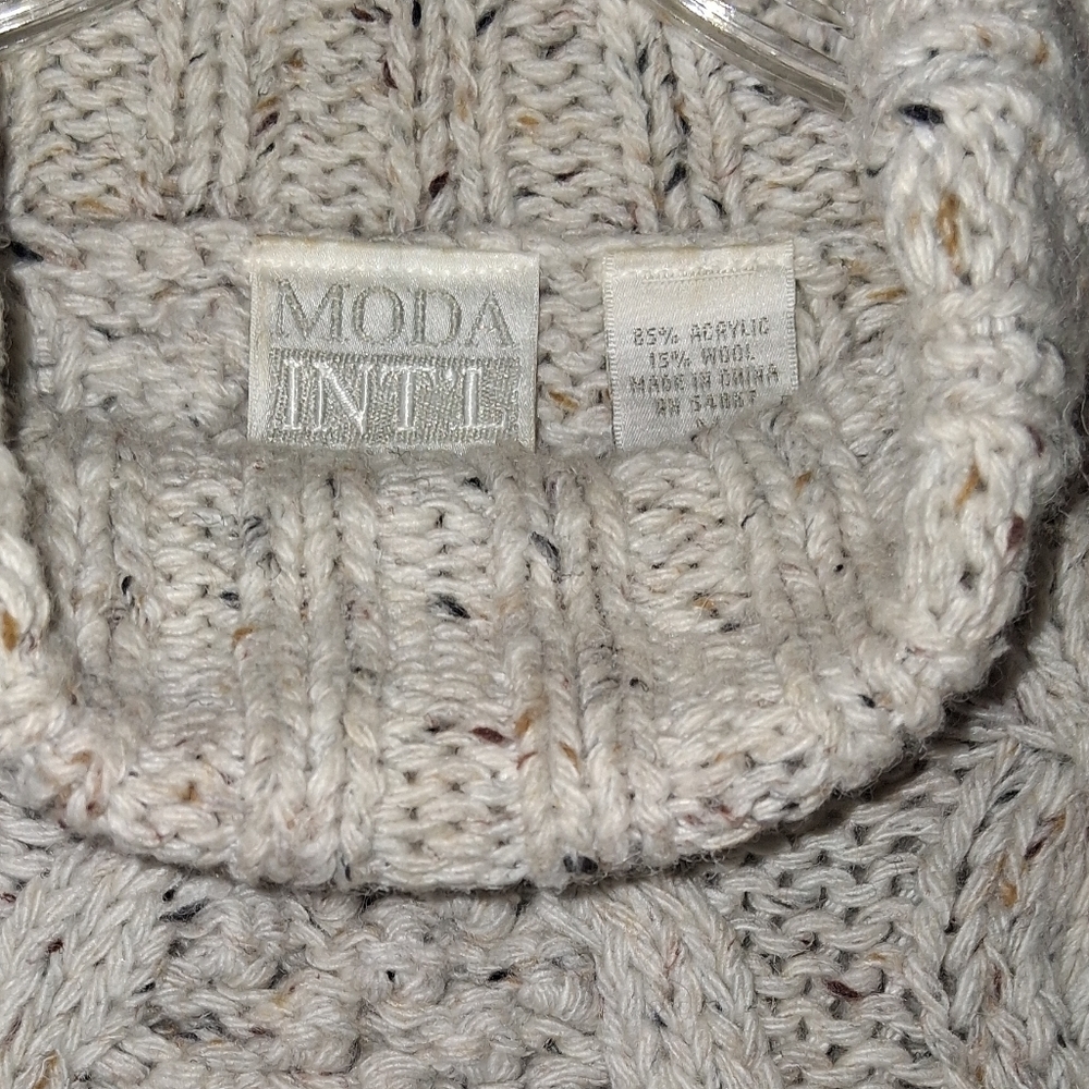 Vintage Victorias Secret Speckled Cable Wool Knit Turtleneck Sweater - Picture 3 of 4